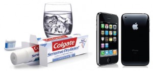 Toothpaste(Colgate) and iphone(Apple)